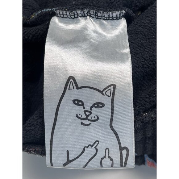 RIPNDIP Mens MEDIUM Black Rock N Nerm All-Over Print CUT-OFF SWEATPANTS *Read* - Picture 6 of 7